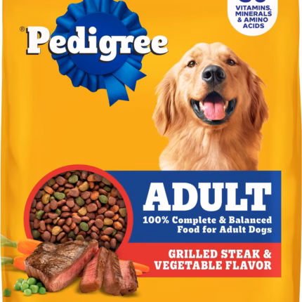 Pedigree Complete Nutrition Grilled Steak & Vegetable Flavor Adult Dry Dog Food – 18 lb Bag