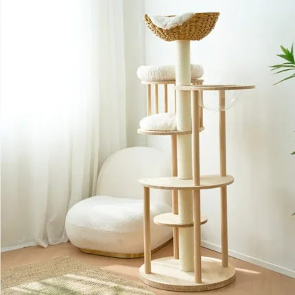 Wooden Cat Tree Tower