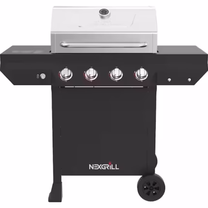 NexGrill 4-Burner Propane Gas Grill in Black with Stainless Steel Main Lid